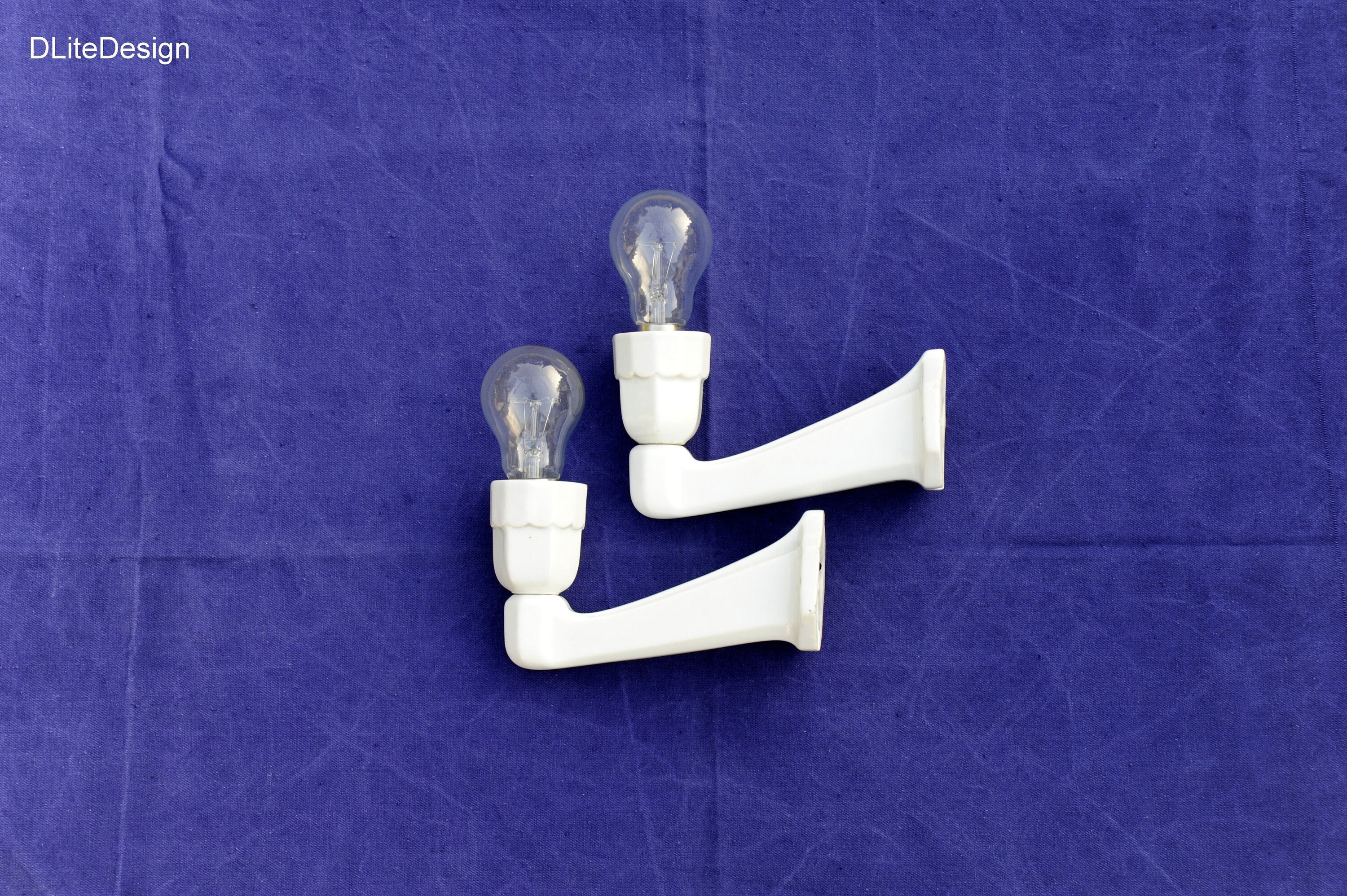 Paire d'appliques Porcelaine Art Déco 1930