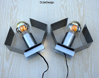 Pair of minimalist sconces vintage 1970    NO SHIPPING USA