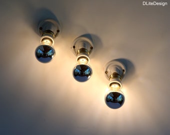 Trio of minimalist Art Deco porcelain sconces   NO SHIPPING USA