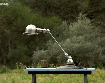 Lamp JIELDE 1 arm polished, varnished, vintage industrial 1950