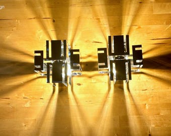 Pair of Vintage Space Age Wall Light from the 1970s. No Shipping USA