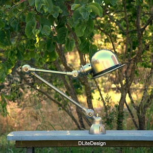 JIELDE lamp, 2 arms, 40cm + 25cm, polished, varnished.