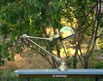 Jielde lamp, 2 arms, 40cm + 25cm, polished, varnished. NO SHIPPING USA