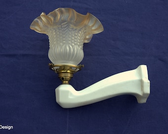 Authentic porcelain wall lamp.  Vintage Art Deco 1930.