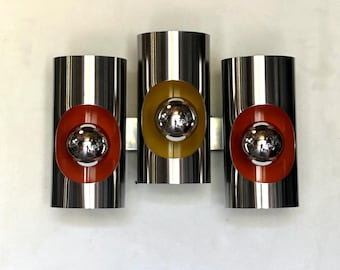 Wall lamp three lights OXAR vintage 70' - Made in France.  No Shipping USA