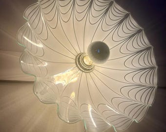 Large Art Deco wall sconce, porcelain and glass. No shipping U.S.A