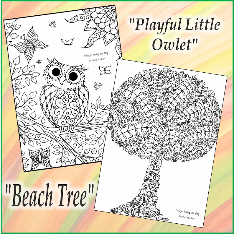 DIGITAL DOWNLOAD** 10 page pdf Summer Haze Coloring Collection **