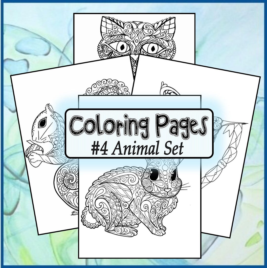 DIGITAL DOWNLOAD** Coloring Pages #4 Animal Set ** - Etsy