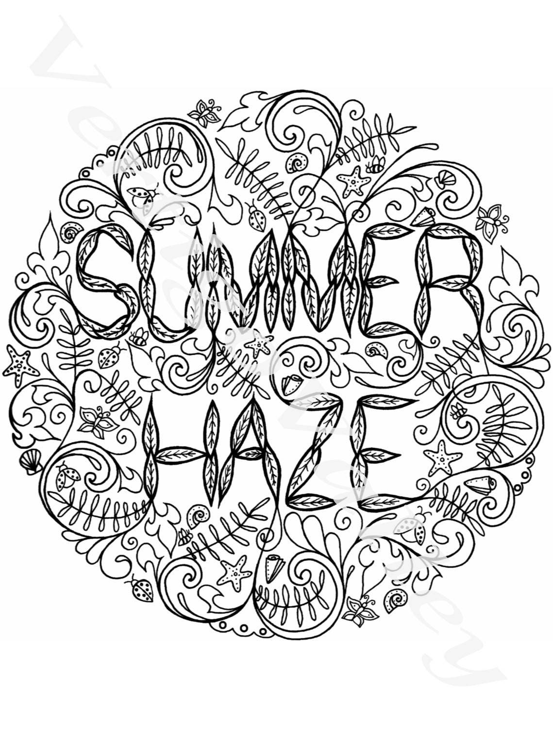 DIGITAL DOWNLOAD Seasonal Coloring Pages 3 Words Set | Etsy