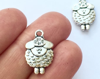 BULK 50 Sheep charms antique gold tone GC308