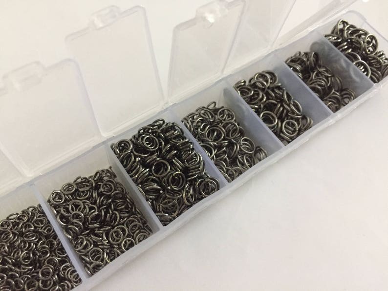 1 Box Gunmetal Jump Rings FD378