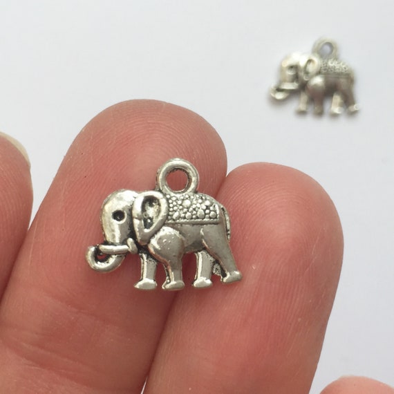 12 Elephant Charms Antique Silver Tone ELE07