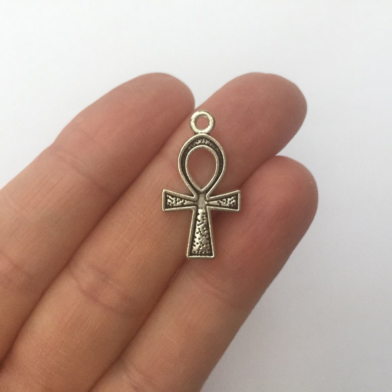 9 Egyptian Ankh Cross Charms Antique Silver Tone SC107 Etsy