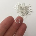 100 Jump Rings Closed Soldered Silver Plated Tone 10mm