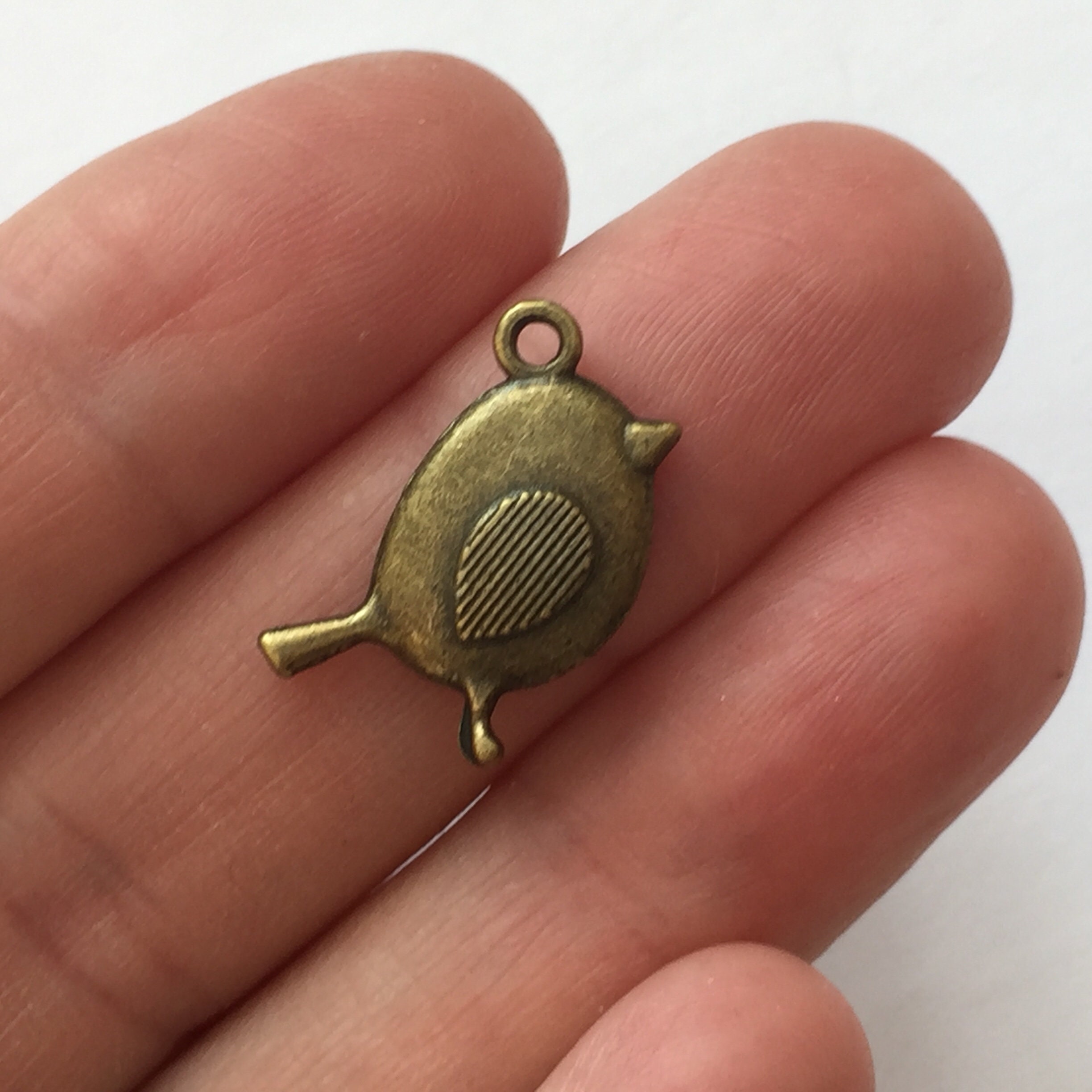 5 Robin Charms Antique Bronze - XMS402 - Etsy