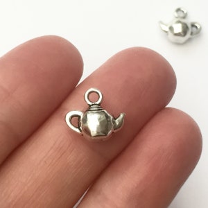 12 Teapot Charms Antique Silver 12mm x 11mm - SC434