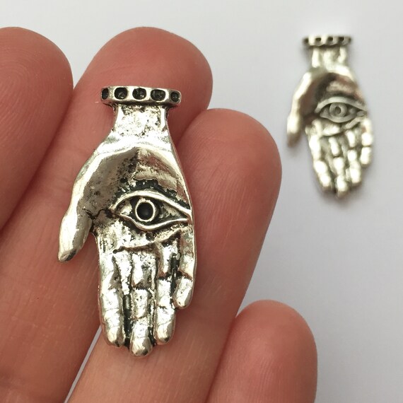 4 Fishing hook pendants antique silver tone SC103