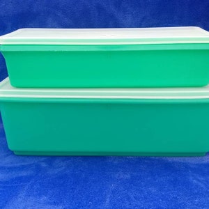 Jadite Green Tupperware Easy Crisp Vegetable and Celery Keepers