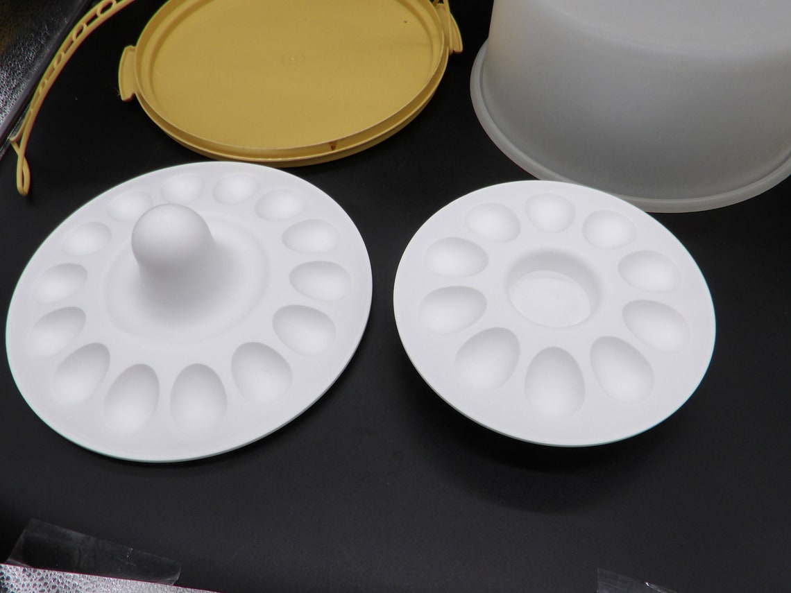 Two Tier Tupperware Deviled Egg Tray With Cake Carrier Etsy