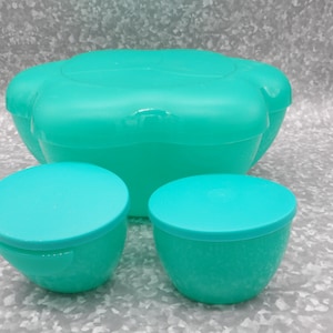 Tupperware Chip N Dip Salad Bowl Set Teal