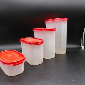 Vintage Paprika Tupperware Modular Mates Canister Set Storage