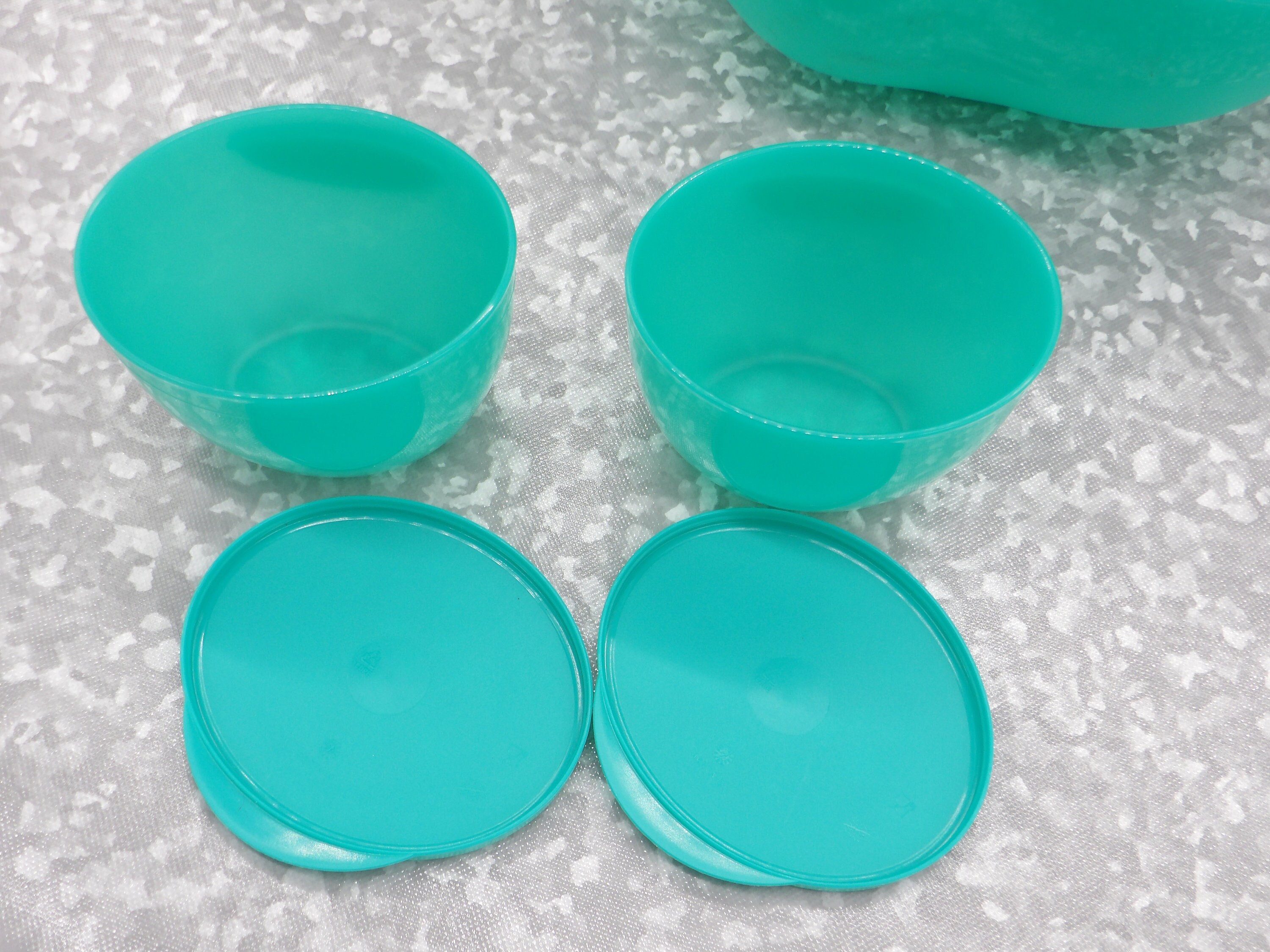 Tupperware Chip N Dip Salad Bowl Set Teal - Etsy