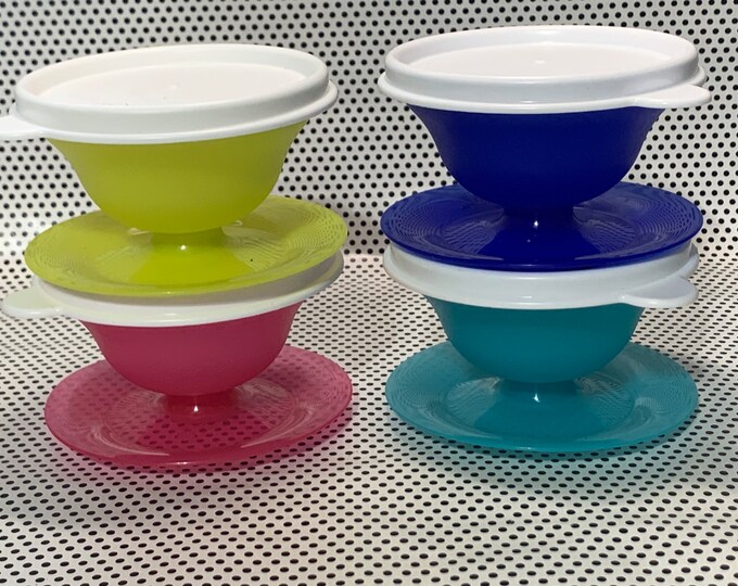 Tupperware Dessert Cups With Lids Fun Colors Etsy