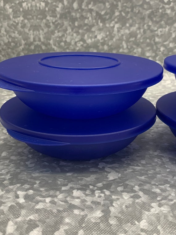 Tupperware Impressions Blue Salad Bowl Set W/lids -  Israel