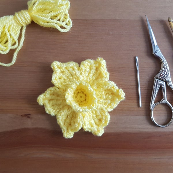 Beginner Friendly Crochet Daffodil Pattern (PDF DOWNLOAD) Brooch Buttonhole Corsage Mother's Day St David's Day Christmas Present