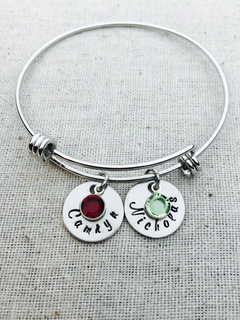 Personalized Names Charm Bracelet Expandable Wire Etsy