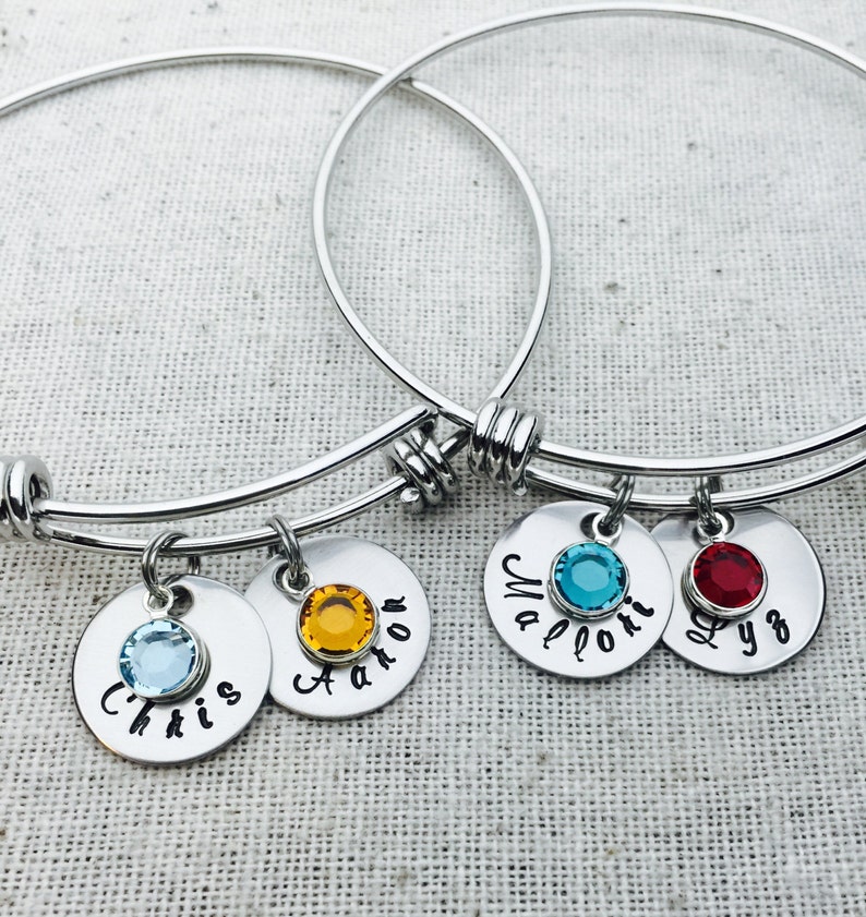 Personalized Names Charm Bracelet Expandable Wire Etsy