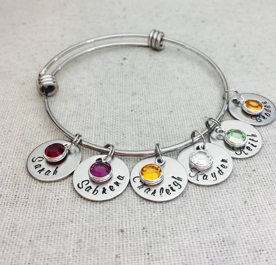 Personalized Names Charm Bracelet Expandable Wire Etsy