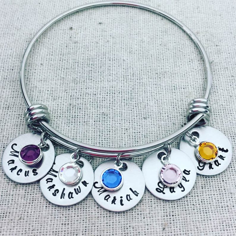 Personalized Names Charm Bracelet Expandable Wire Etsy