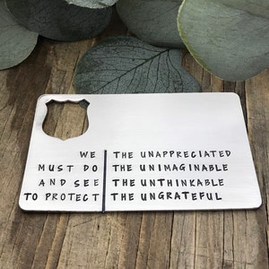 Custom Police Badge Wallet Insert, nosotros los no apreciados deben hacer lo inimaginable, delgada línea azul, oficial de policía, héroe LEO, tarjeta de monedero de insignia