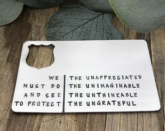 Custom Police Badge Wallet Insert, We The Unappreciated Must Do The Unimaginable,Thin Blue Line, Police Officer, LEO Hero, Badge Wallet Card