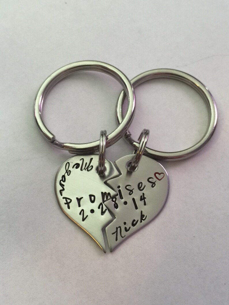 Personalized Couples Broken Heart Key Chain PromisesWedding Etsy