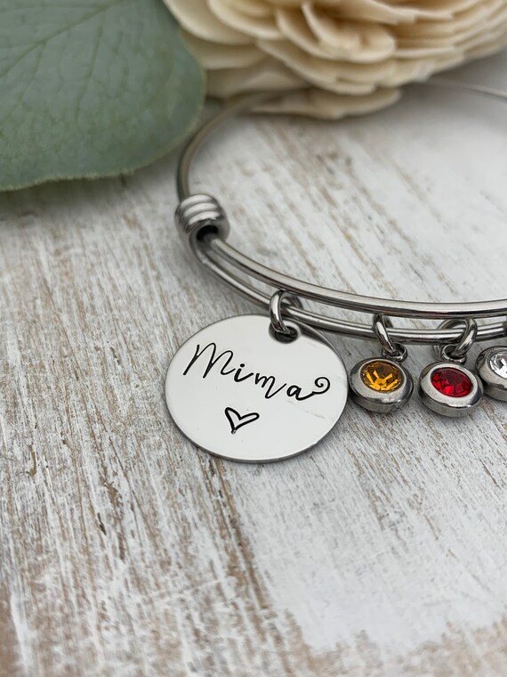 Personalized Mima Bracelet Birthstone Bracelet Grandchildren