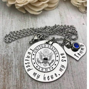 Army Mom Necklace, I Raised My Hero, My Son, Key Chain, U.S. Army Mom, Military Mom, Soldiers Mom, Proud Army Mom Jewelry, Official Licensee