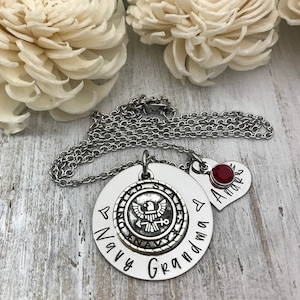 Navy Grandma Custom Necklace, Key Chain, Military Nana, US Navy Grandma Gift, Proud Navy Grandma, Name Jewelry, My Hero, Military Grandma