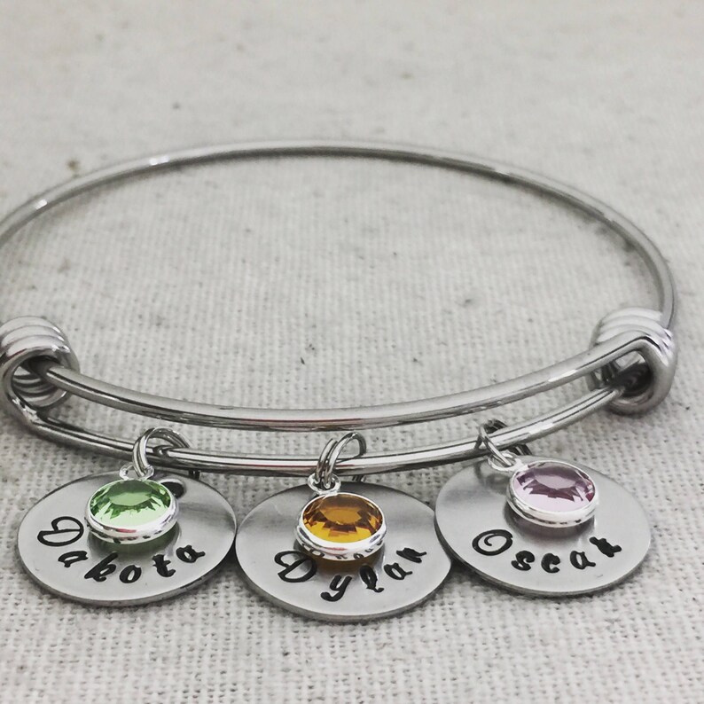 Personalized Names Charm Bracelet Expandable Wire Etsy