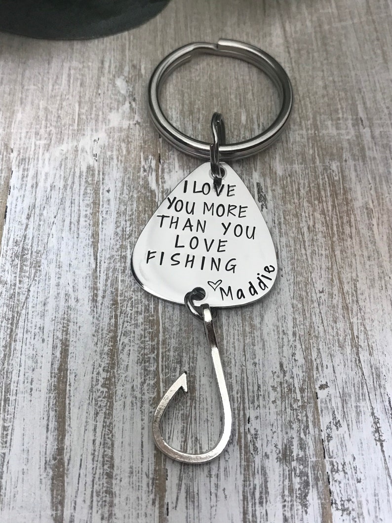 I Love You More Than You Love Fishing Custom Key Chain
