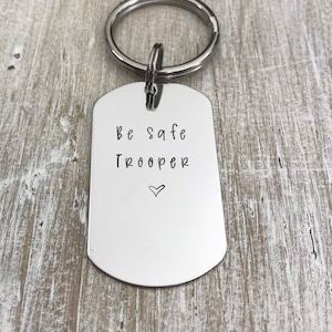 Be Safe Trooper, Custom Police Officer Necklace, State Trooper, Thin Blue Line, State Police Officer, LEO, Keep Him Safe, My Hero, Police