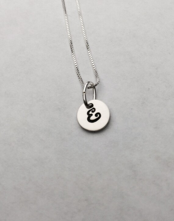 Initial Necklace-sterling Silver-tiny Monogram- Initial Pendant