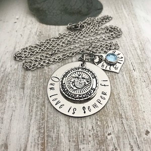 Our Love Is Semper Fi Custom Marine Necklace,Marine Corp Necklace, Key Chain, Military Wife, Girlfriend, My Marine, USMC, Deployment, EGA