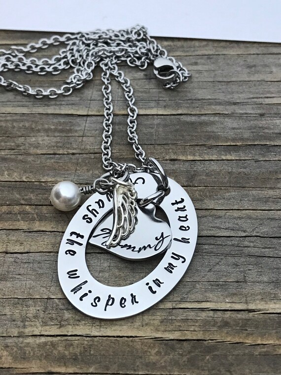 Always the Whisper in My Heart Personalized Hand Stamped Necklace