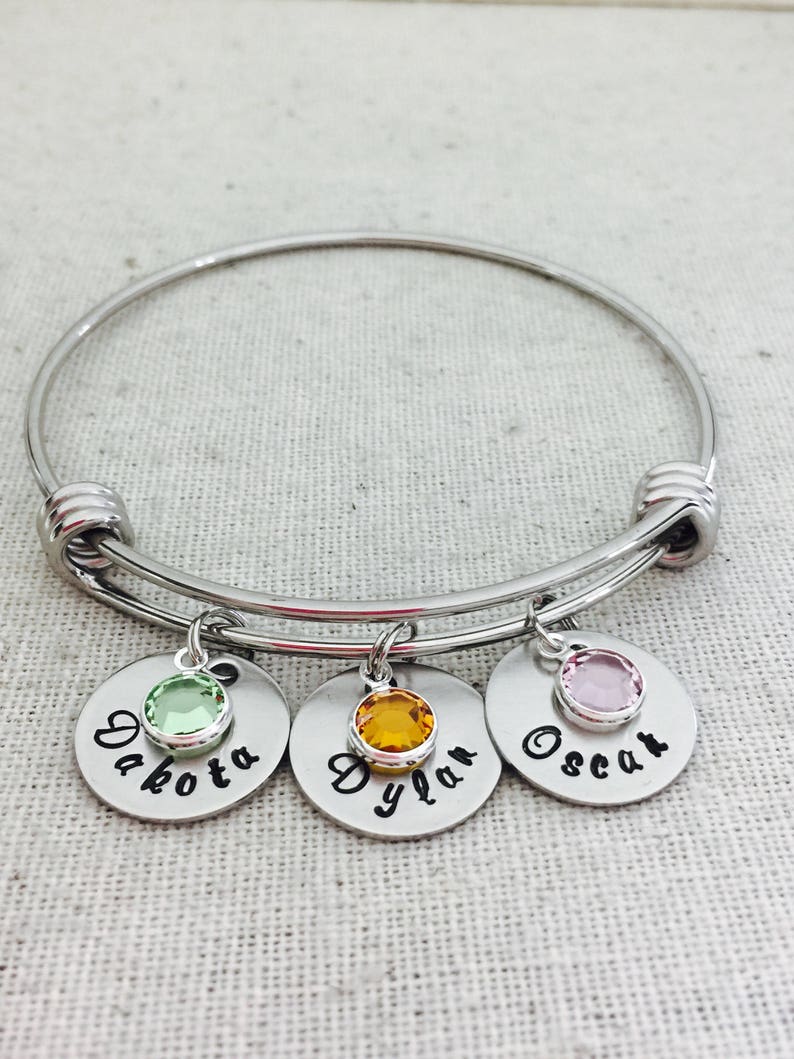 Personalized Names Charm Bracelet Expandable Wire Etsy