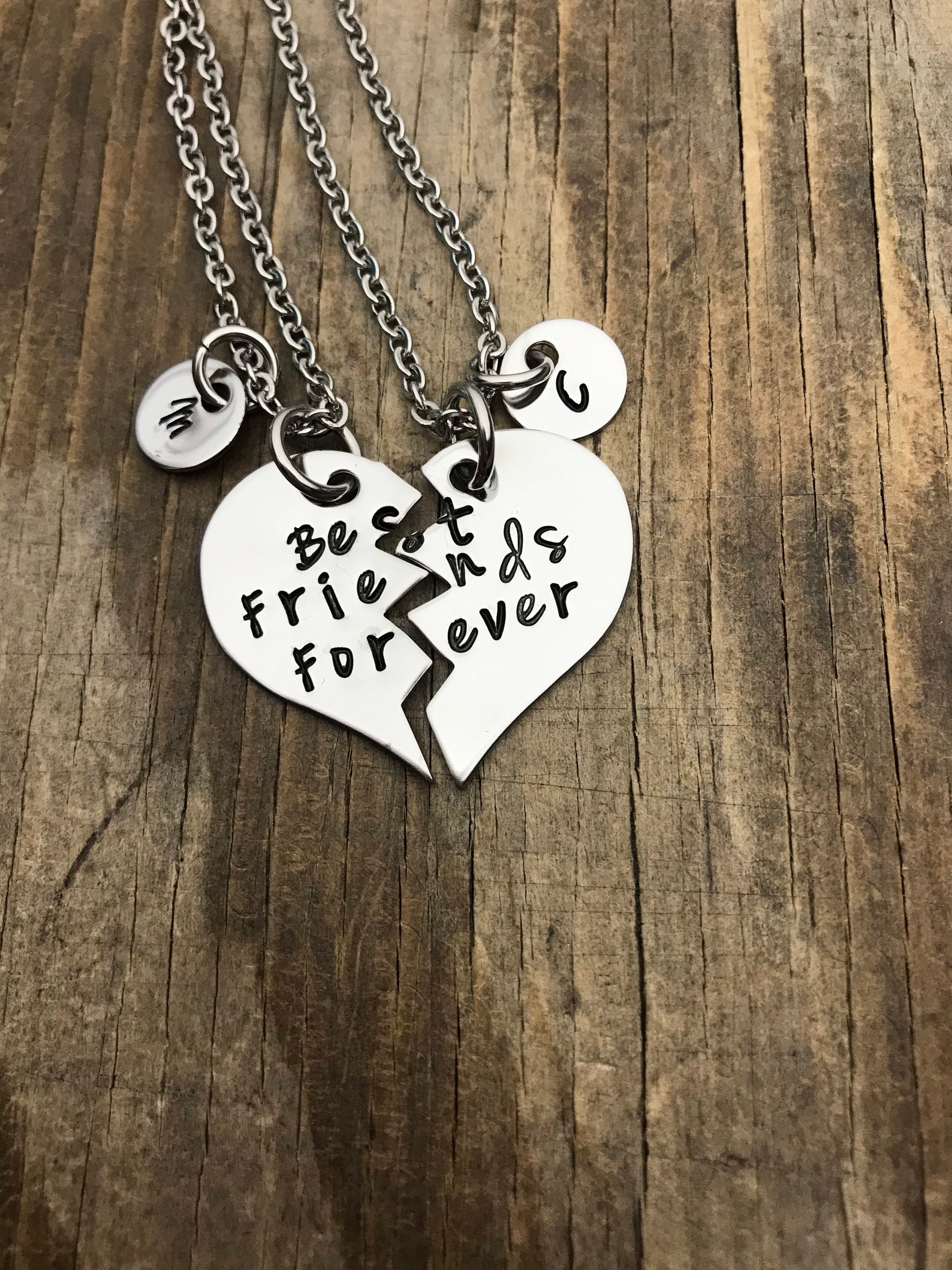 Personalized Best Friends Forever Broken Heart Stainless Steel Etsy