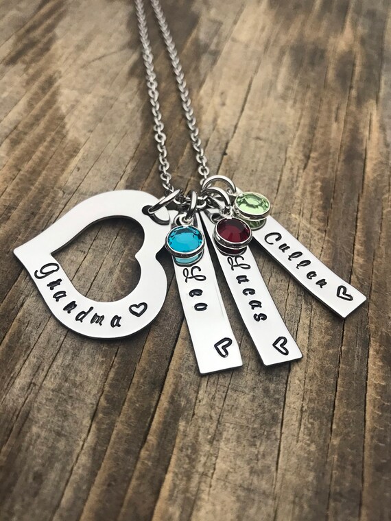 Grandchildren name necklace online