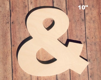 Unfinished 18 Decorative Wooden Letter Ampersand 18 Etsy