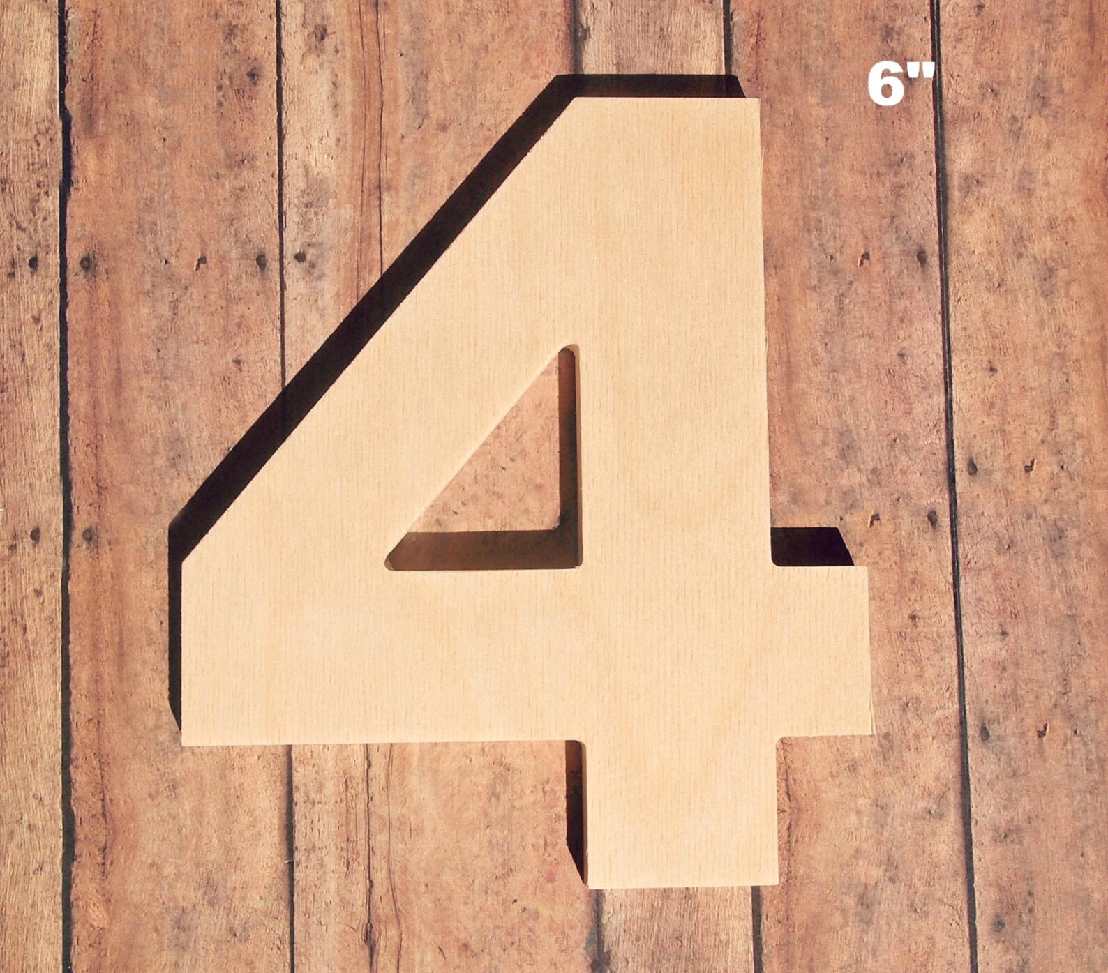 Unfinished 6 Decorative Wooden Number / 6 Inch Number Etsy